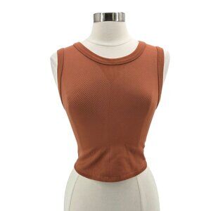 Free People FP Movement Womens M/L Top Free Throw Muscle Tank Sequoia Cropped